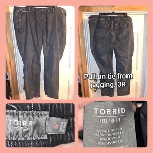 Torrid Charcoal Tie Front Jeggings